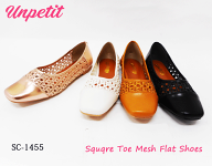 【訳アリSALE】アンペティット unpetit スクエア メッシュ フラット シューズ パンプス バレエ カッター …