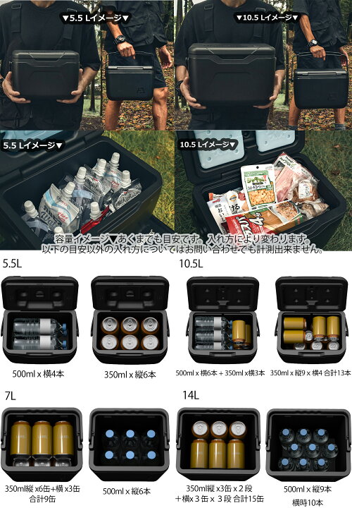 楽天市場】保冷剤を蓋裏に装着 クーラーボックス 小型 5L 7L 10L 黒 