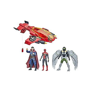 Marvel Spider-Man: Spider Escape Jet, with 3 Action Figures in 6-Inch Scale, Including Spider-Man and Marvel's Vulture, 4 Projectiles, Ages 4 