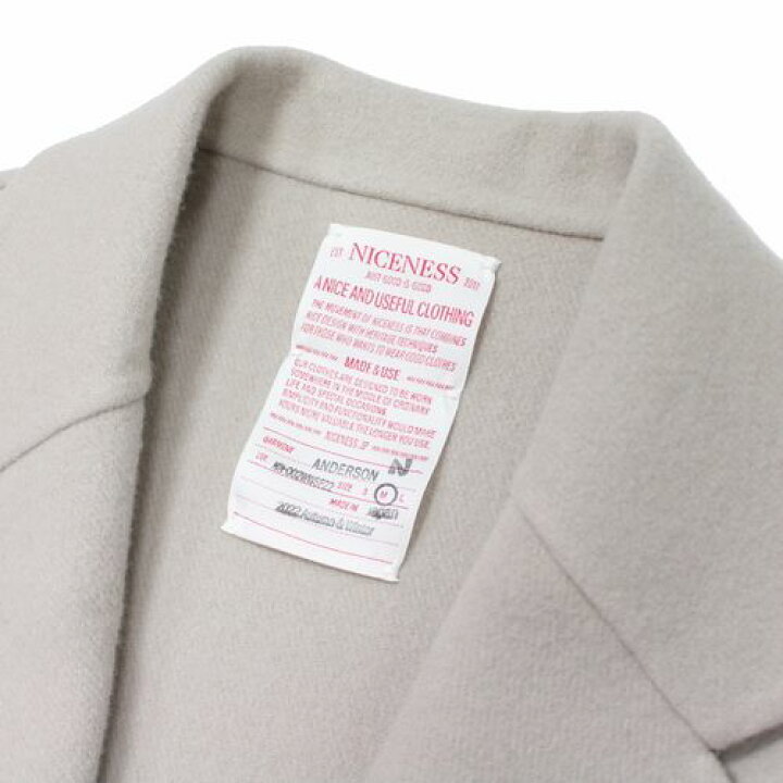 楽天市場】NICENESS ナイスネス 22AW ANDERSON S120メルトンシングル  