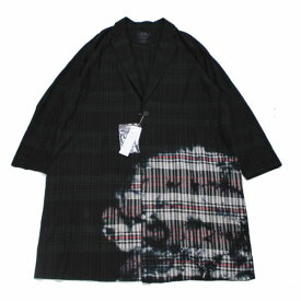 S'YTE サイト ヨウジヤマモト 23SS UNEVENLY DYED BLACK WHITE MADRAS CHECK LONG JACKET ロングジャケット 【中古】