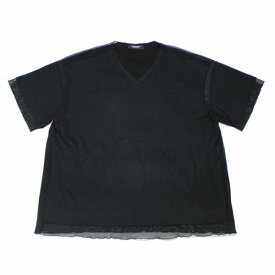 UNDERCOVER アンダーカバー 23SS 素材切り替え半袖カットソー Tシャツ 1 ブラック 【中古】