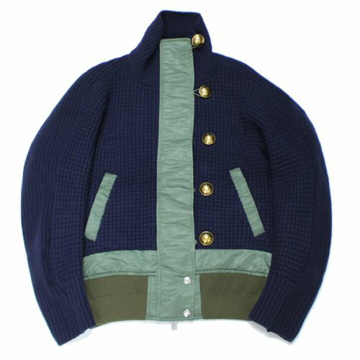 楽天市場】sacai サカイ 17AW ドッキングニットブルゾン 3 ネイビー  