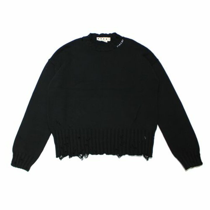 楽天市場】MARNI マルニ 22AW ダメージ加工 コットンニット ロゴ刺繍  