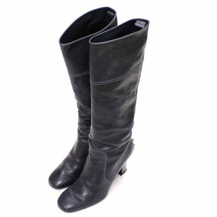 楽天市場】TODS トッズ JODIE BOOT ロングブーツ 36 1/2 ネイビー 