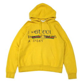 GUCCI グッチ 17AW Coco Capitan OLD GG LOGO PRINT HOODIEパーカー XS イエロー 【中古】