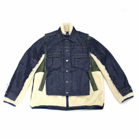 Sacai × A.P.C. 20AW FAUX SHEARING PUFFER JACKET デニムジャケット 3 インディゴ 【中古】