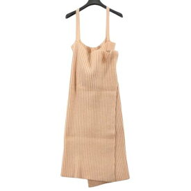 BASERANGE ベースレンジ KNIT RIB APRON DRESS ニット リブ エプロン ワンピース XS-S ベージュ 【中古】