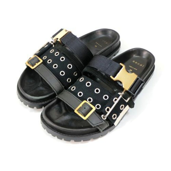 楽天市場】sacai サカイ 20SS Black Belted Sandals サンダル 20-04957  