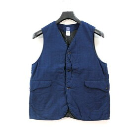 POST OVERALLS ポストオーバーオールズ Royal Traveler Indigo Jacquard ロイヤル―トラベラーベスト 【中古】