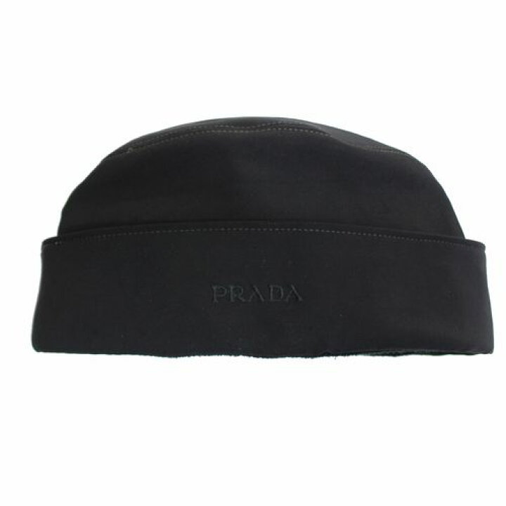 楽天市場】PRADA プラダ ナイロンワッチキャップ M ブラック 【中古 