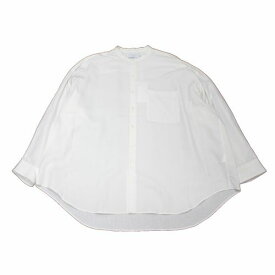 【中古】 Graphpaper グラフペーパー 23SS inen Cupro Oversized Band Collar Shirt バンドカラーシャツ ホワイト