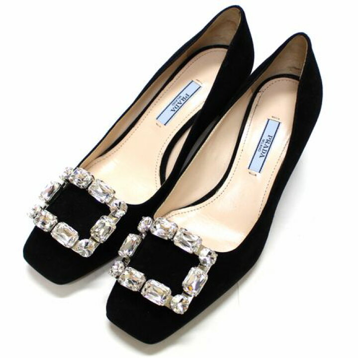 楽天市場】【中古】 PRADA プラダ ビジュー スエード パンプス 36 1/2  