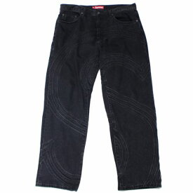【中古】 Supreme シュプリーム 24SS S Logo Loose Fit Jean デニムパンツ 34 ブラック