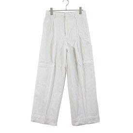 【中古】 MARGARET HOWELL マーガレットハウエル 19AW ワンタック ワイドパンツ 1 ホワイト