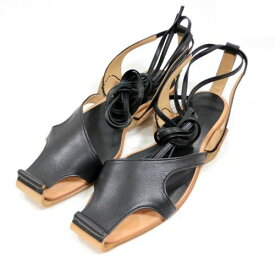 【中古】 FUMIKA_UCHIDA フミカウチダ 20SS KIP LEATHER LACE-UP SANDAL キップレザー レースアップ サンダル 36 ブラック