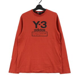 【中古】 Y-3 ワイスリー M STACKED LOGO LS TEE ロゴ ロングスリーブ Tシャツ XS オレンジ