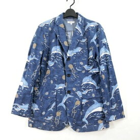 【中古】 ENGINEERED GARMENTS エンジニアードガーメンツ 16SS Baker Jacket Dolphin イルカ柄 ベイカージャケット S ネイビー