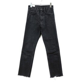 【中古】 FUMIKA_UCHIDA フミカウチダ 15AW HIGH WAIST DENIM SLIM PT カットオフデニムパンツ 26 ブラック