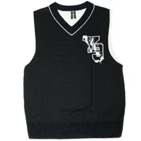 【中古】 Y-3 ワイスリー 23AW LOG KNIT VEST ロゴニットベスト XL ブラック