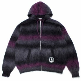 【中古】 Supreme × HYSTERIC GLAMOUR 24AW Mohair Zip Up Hooded Sweater モヘア ニット パーカー L パープル
