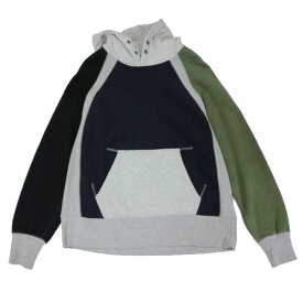【中古】 ENGINEERED GARMENTS WORKADAY ワーカデイ Combo Raglan Hoody パーカー L グレーベース