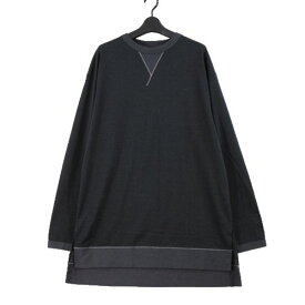 【中古】 Y-3 ワイスリー 24AW U LS TEE PREM オーガニックコットン オーバーサイズ カットソー S チャコール