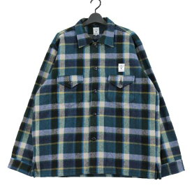 【中古】 South2 West8 サウスツーウエストエイト 24AW Smokey Shirt - Wool Melton Plaid スモーキーシャツ L ブルー