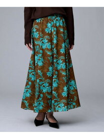 【SALE／50%OFF】【セットアップ可/ウエストゴム】オーナメントフラワー スカート UNTITLED アンタイトル スカート ロング・マキシスカート ブラウン ブラック【RBA_E】【送料無料】[Rakuten Fashion]