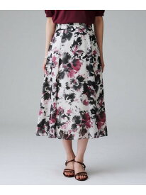 【SALE／70%OFF】【シアー/後ろウエストゴム】ペイントフラワースカート UNTITLED アンタイトル スカート ロング・マキシスカート ブルー ピンク【RBA_E】【送料無料】[Rakuten Fashion]