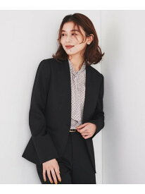 【洗える通勤スーツ】レジェールギャバ ストレッチカラーレスジャケット UNTITLED アンタイトル ジャケット・アウター ノーカラージャケット ネイビー ブラック【送料無料】[Rakuten Fashion]