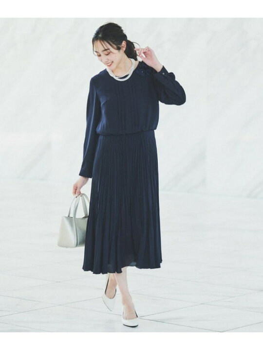 楽天市場】【SALE／52%OFF】【通勤】ジョーゼット プリーツワンピース 