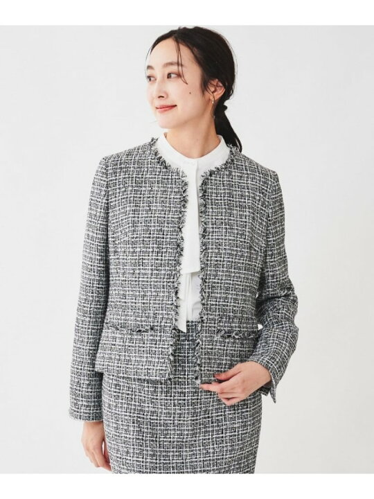 楽天市場】【入卒/セレモニー/通勤】ラメツイードノーカラージャケット  