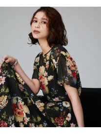 【SALE／40%OFF】【セットアップ可/花柄エレガント】アンティークフラワー柄ブラウス UNTITLED アンタイトル トップス シャツ・ブラウス ブラック【RBA_E】【送料無料】[Rakuten Fashion]