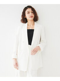 【SALE／64%OFF】【セットアップ可能/オンオフ】ラミー混 ダブルブレストジャケット UNTITLED アンタイトル ジャケット・アウター テーラードジャケット・ブレザー ブラウン ベージュ ホワイト【RBA_E】【送料無料】[Rakuten Fashion]