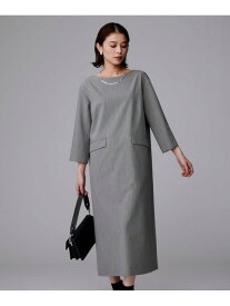 【SALE／60%OFF】【洗える/ストレッチ性】スーツライク ストライプワンピース UNTITLED アンタイトル ワンピース・ドレス その他のワンピース・ドレス グレー ネイビー【RBA_E】【送料無料】[Rakuten Fashion]