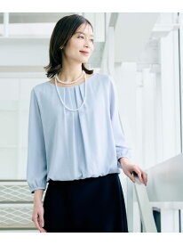 【透けにくい/ウエストイン見え】タックブラウス UNTITLED アンタイトル トップス シャツ・ブラウス ブルー ネイビー ホワイト グレー ピンク【送料無料】[Rakuten Fashion]