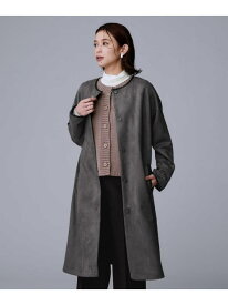 【SALE／52%OFF】【洗える/軽羽織り】マシュマロタッチ スエード調コート UNTITLED アンタイトル ジャケット・アウター その他のジャケット・アウター グレー ブラウン【RBA_E】【送料無料】[Rakuten Fashion]
