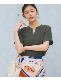 【夏の名品セットアップが今年も登場!/はっ水/遮熱】リラクミスト キーVネックブラウス UNTITLED アンタイトル トップス シャツ・ブラウス ネイビー ホワイト グレー ベージュ ブラウン【送料無料】[Rakuten Fashion]