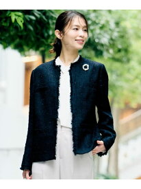 【SALE／20%OFF】【仕事着/スーツ】ファンシーツイード ジャケット UNTITLED アンタイトル ジャケット・アウター ノーカラージャケット ネイビー グレー【RBA_E】【送料無料】[Rakuten Fashion]