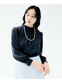 【SALE／30%OFF】【セレモニー/定番人気】ハイネックフリル ブラウス UNTITLED アンタイトル トップス シャツ・ブラウス ネイビー ホワイト【RBA_E】【送料無料】[Rakuten Fashion]