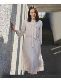 【フォーマル/洗える】ボウタイ プリーツワンピース UNTITLED アンタイトル ワンピース・ドレス その他のワンピース・ドレス ネイビー ブルー ベージュ【送料無料】[Rakuten Fashion]