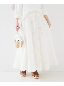 【SALE／50%OFF】【トレンド/刺繍レース】サークルモチーフ コットンスカート UNTITLED アンタイトル スカート ロング・マキシスカート ブラック ホワイト【RBA_E】【送料無料】[Rakuten Fashion]