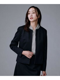 【SALE／50%OFF】【洗えるスーツ/ストレッチ】ウール混ジャージ ノーカラージャケット UNTITLED アンタイトル ジャケット・アウター ノーカラージャケット ブラック グレー ネイビー【RBA_E】【送料無料】[Rakuten Fashion]