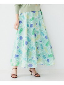 【SALE／70%OFF】【セットアップ可能】オールドフラワー プリントスカート UNTITLED アンタイトル スカート ロング・マキシスカート グリーン ベージュ【RBA_E】【送料無料】[Rakuten Fashion]