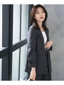 【SALE／5%OFF】【接触冷感/UVカット/洗える】エアリー ダブルブレストジャケット UNTITLED アンタイトル ジャケット・アウター テーラードジャケット・ブレザー ネイビー グレー ブラウン【RBA_E】【送料無料】[Rakuten Fashion]