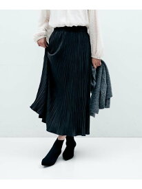 【SALE／20%OFF】【シワ知らず/ウエストゴム】スエード風プリーツスカート UNTITLED アンタイトル スカート ロング・マキシスカート ブラウン グレー ベージュ【RBA_E】【送料無料】[Rakuten Fashion]