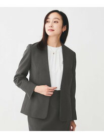 【SALE／50%OFF】【洗える/お仕事スーツ】ドライメランジ カラーレスジャケット UNTITLED アンタイトル ジャケット・アウター ノーカラージャケット ベージュ グレー ネイビー【RBA_E】【送料無料】[Rakuten Fashion]
