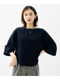 【SALE／20%OFF】【きれいめ/体型カバー】ツイードドルマントップス UNTITLED アンタイトル トップス シャツ・ブラウス ネイビー ブラック ベージュ【RBA_E】【送料無料】[Rakuten Fashion]
