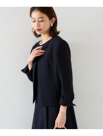 【SALE／46%OFF】【セットアップ可/短丈】ドライタッチジャケット UNTITLED アンタイトル ジャケット・アウター ノーカラージャケット グレー ホワイト ネイビー【RBA_E】【送料無料】[Rakuten Fashion]